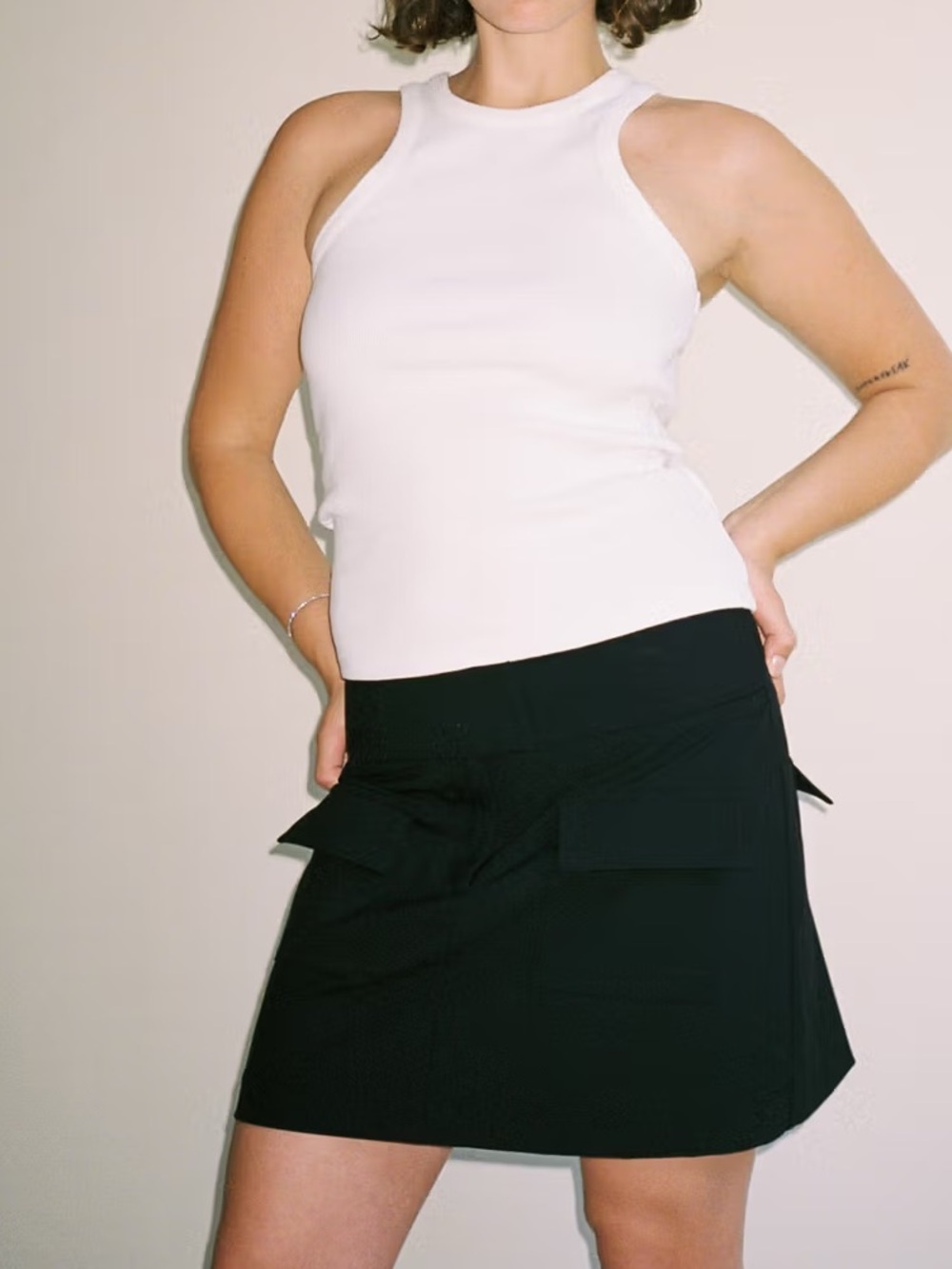 Djerf Avenue White Ribbed Tank Top size XS